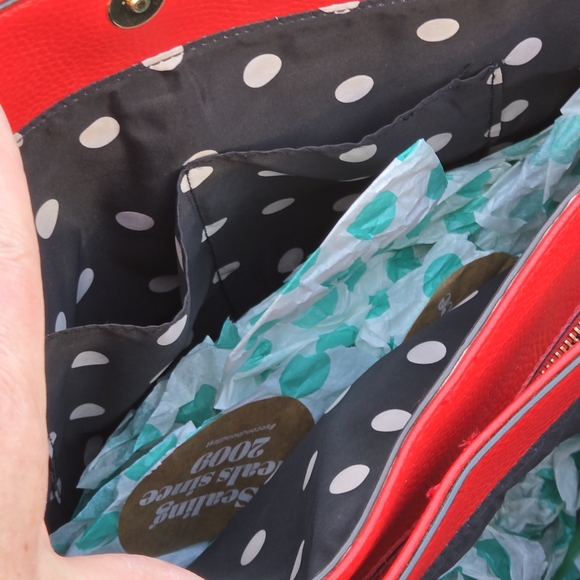 Anne Klein Red Pebbled Leather Shoulder Bag – Triple Compartment Tote - Picture 7 of 8